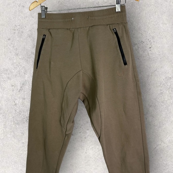 ASRV Aesthetic Revolution Pants Tan Size Medium Ribbed Ankle Zip Stretch Rib Men - Picture 6 of 16